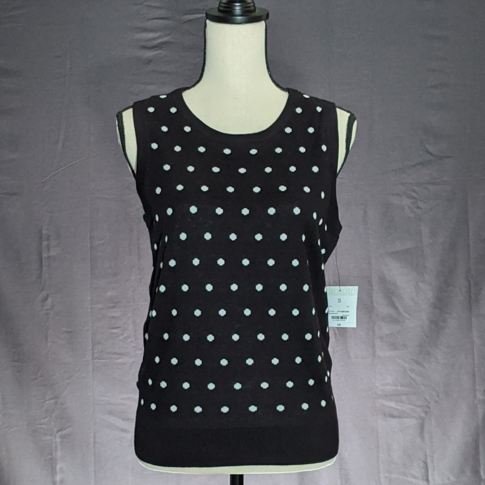 Liz Claiborne Polka Dot Sleeveless Sweater